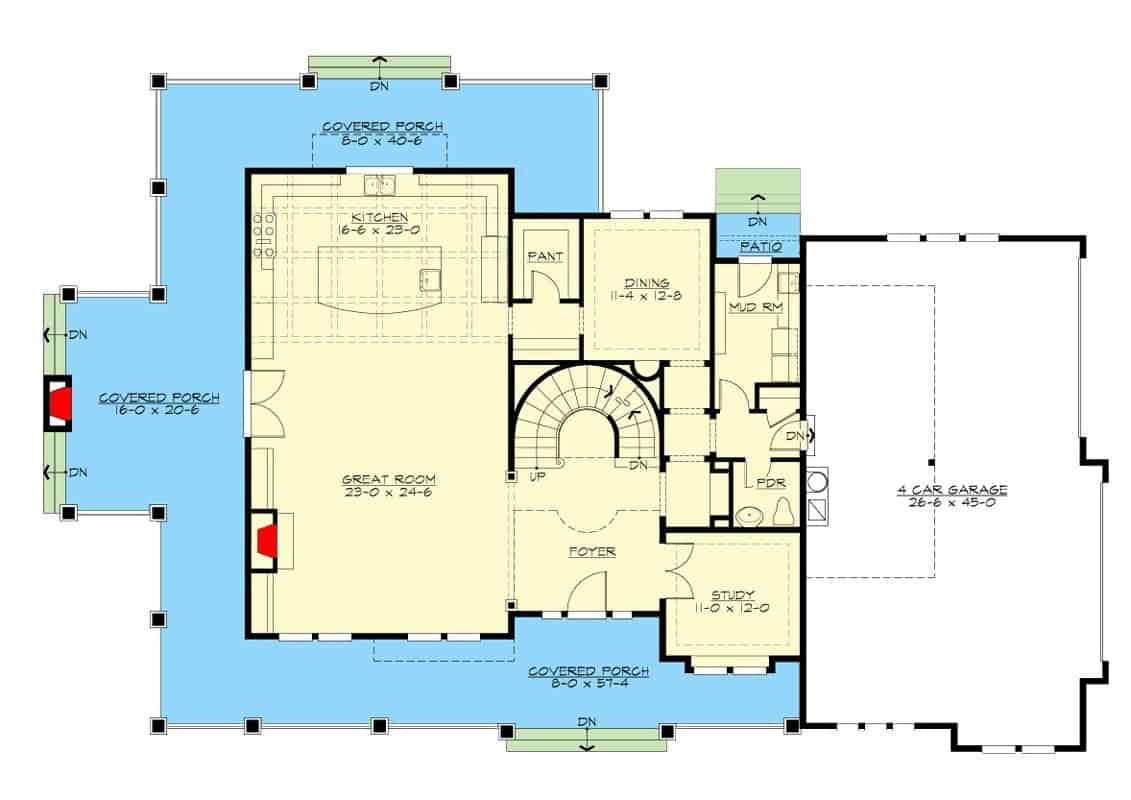 Explore the Flow of This Inviting Floor Plan with Circular Staircase