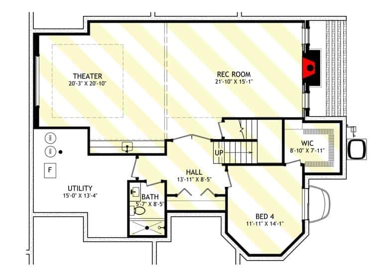 Check Out the Theater Room in This Spacious Basement Floor Plan