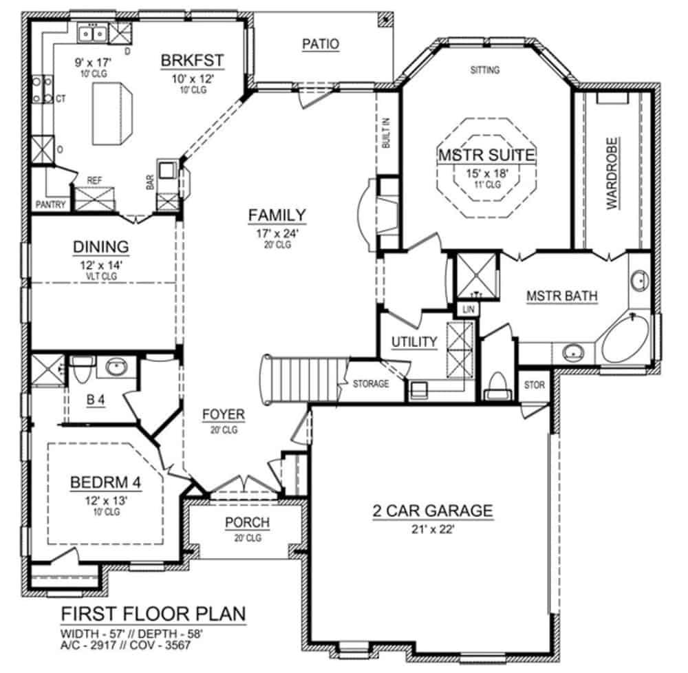 Explore This First Floor Plan with a Spacious Family Room