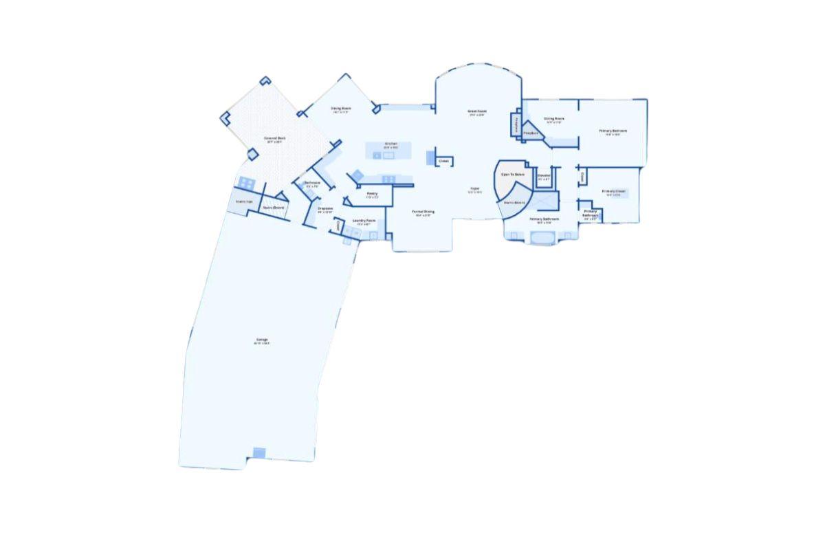 Explore the Flow of This Unique Floor Plan with a Central Kitchen Hub