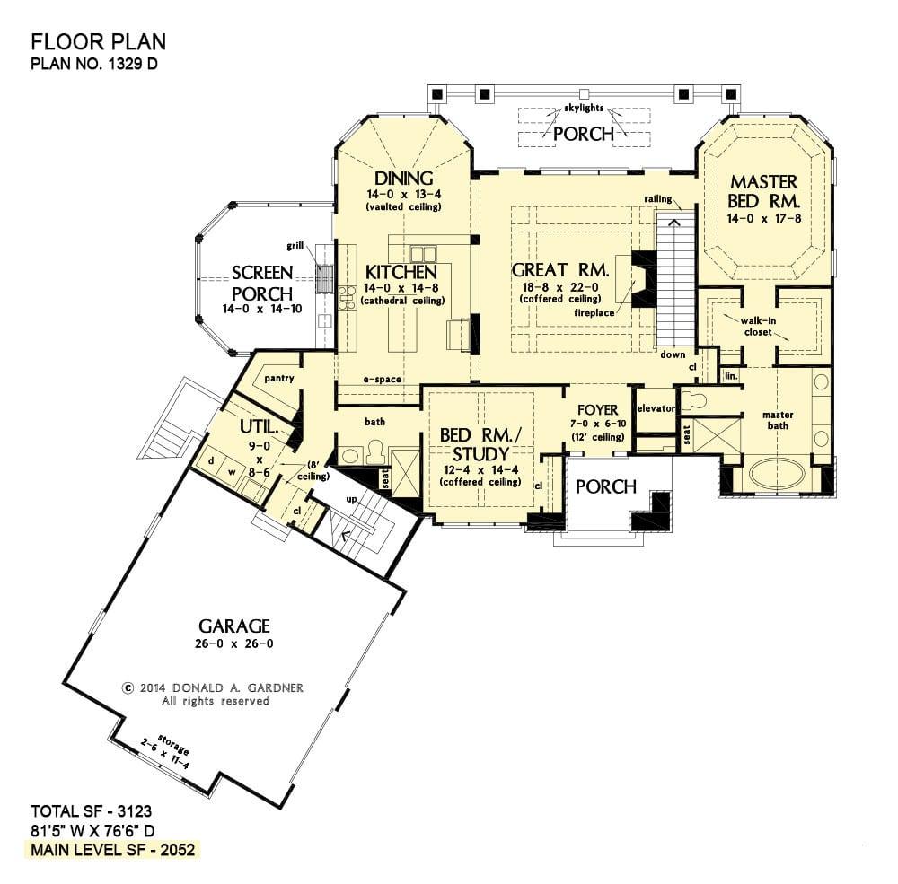 Explore This Floor Plan with a Spacious Great Room and Screen Porch