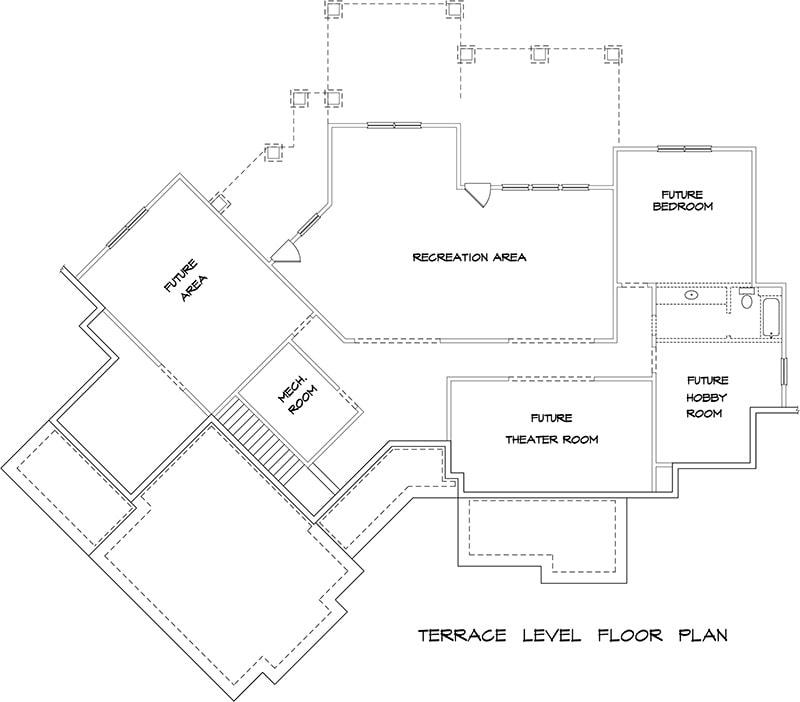 Explore the Versatile Terrace Level with Recreation and Theater Spaces