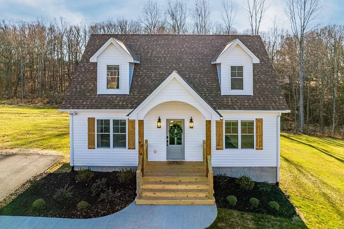 Classic Gabled Roof House with Warm Wooden Accents