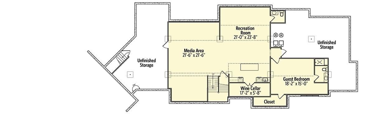 Explore the Versatile Basement Layout with a Dedicated Wine Cellar