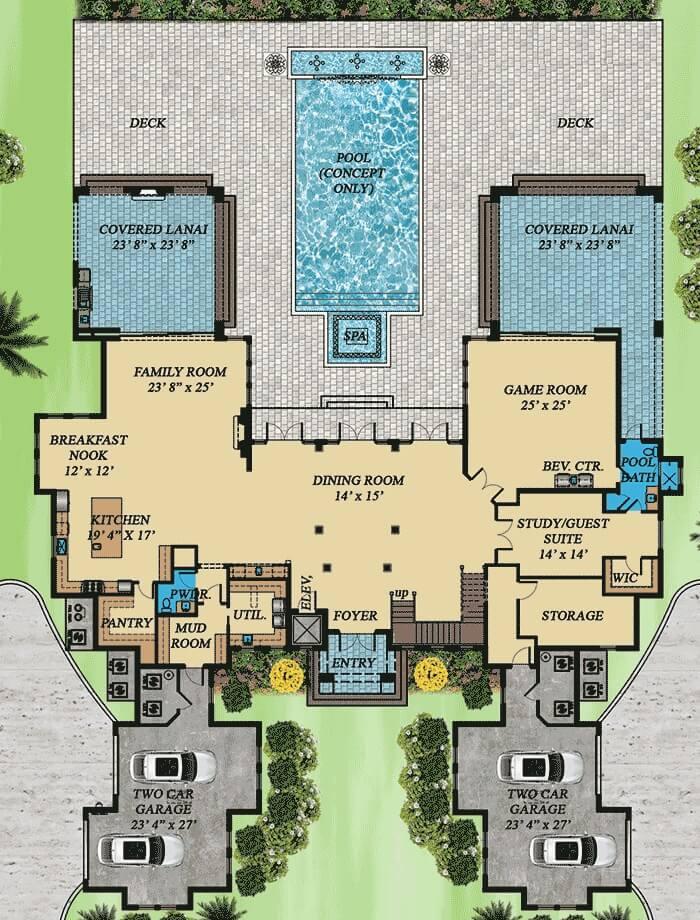 Explore This Expansive Floor Plan with Dual Covered Lanais