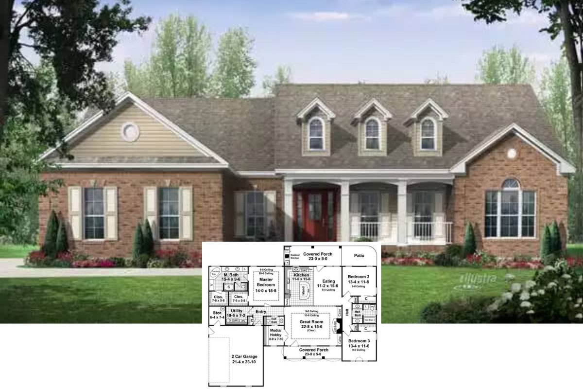 The Peacan Meadow 3-Bedroom Country Home for a Corner Lot with Open Concept Design (Floor Plan)