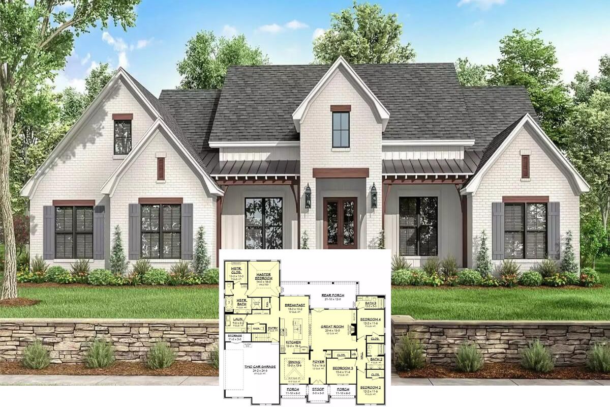 4-Bedroom Birchwood Modern Farmhouse for a Corner Lot with Bonus Room (Floor Plan)