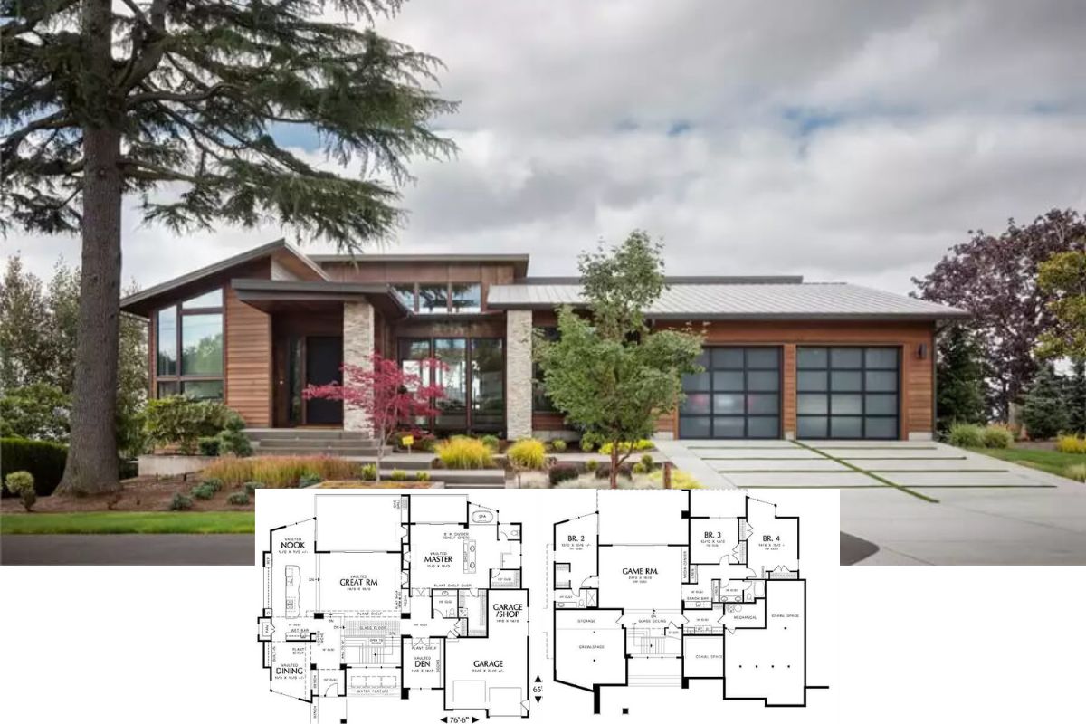 Contemporary Hillside 4-Bedroom Pomfret Home with Walkout Basement and Wet Bar (Floor Plan)