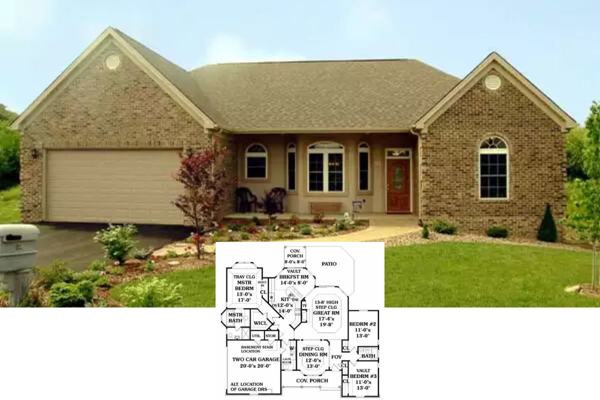 4-Bedroom Mulberry 2 Ranch with 2-Car Garage and Walkout Basement (Floor Plan)