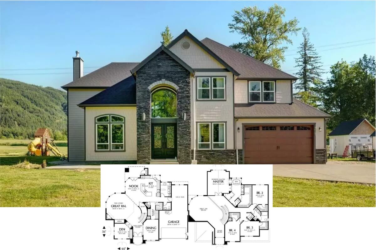 Craftsman-Style 4-Bedroom Stetson Home with Balcony and 3-Car Tandem Garage (Floor Plan)