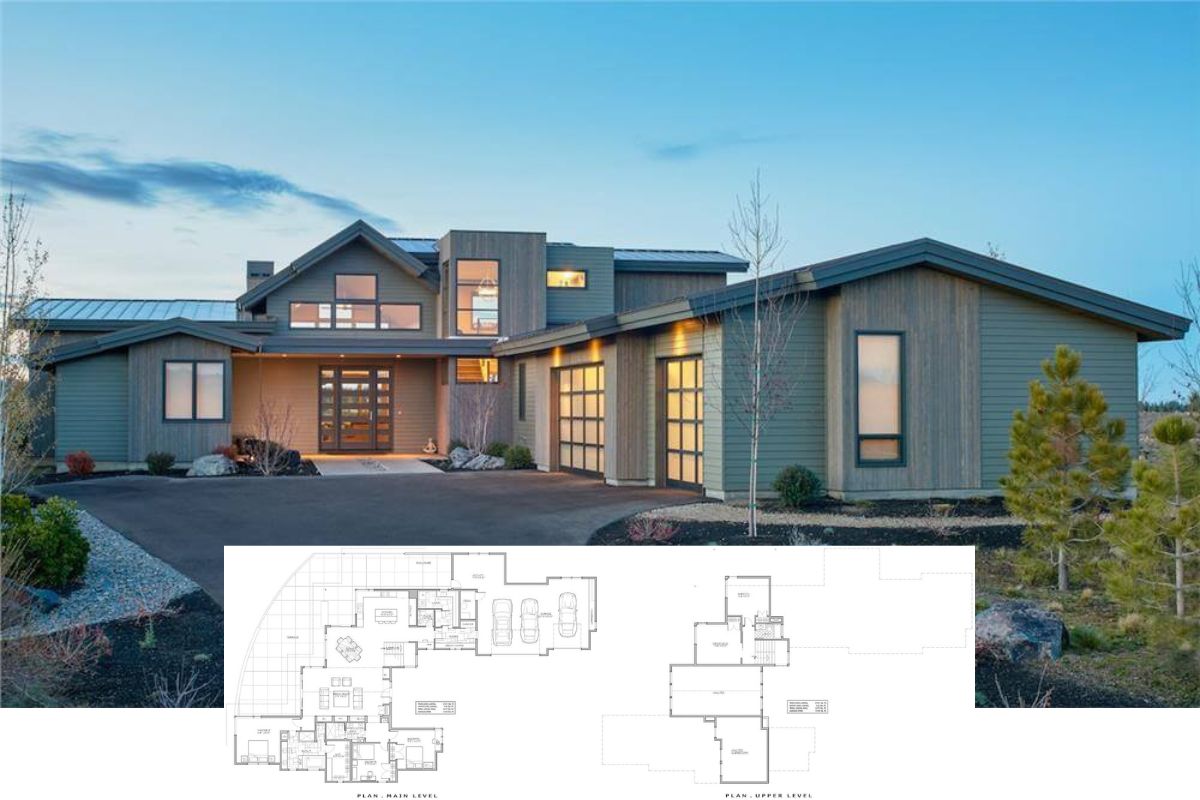 5-Bedroom Northwest Contemporary Home with Courtyard and Oversized 3-Car Garage (Floor Plan)