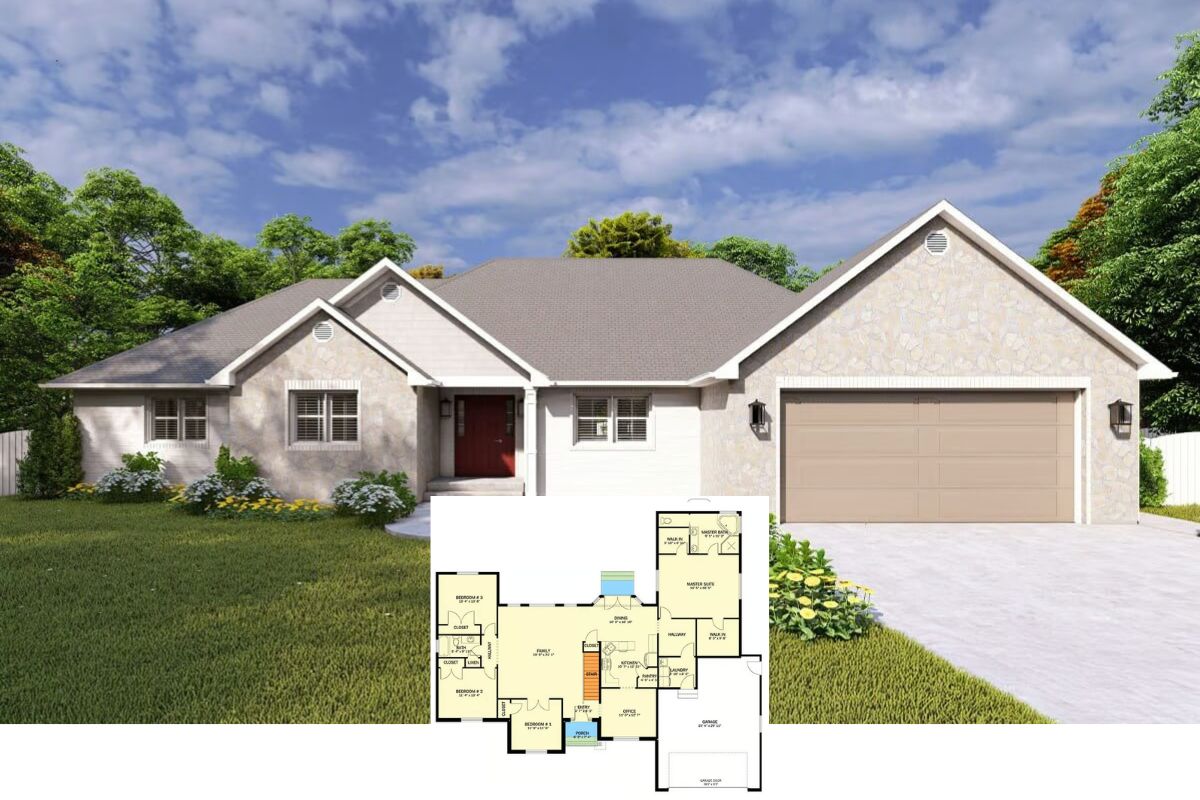 Ranch-Style 8-Bedroom Home with Double Garage and Optional Finished Basement (Floor Plan)