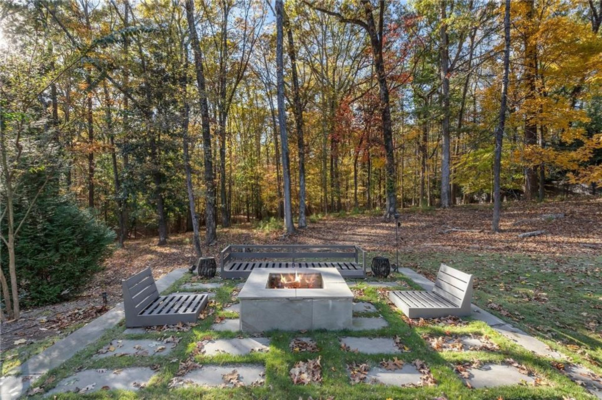 Outdoor fire pit area.