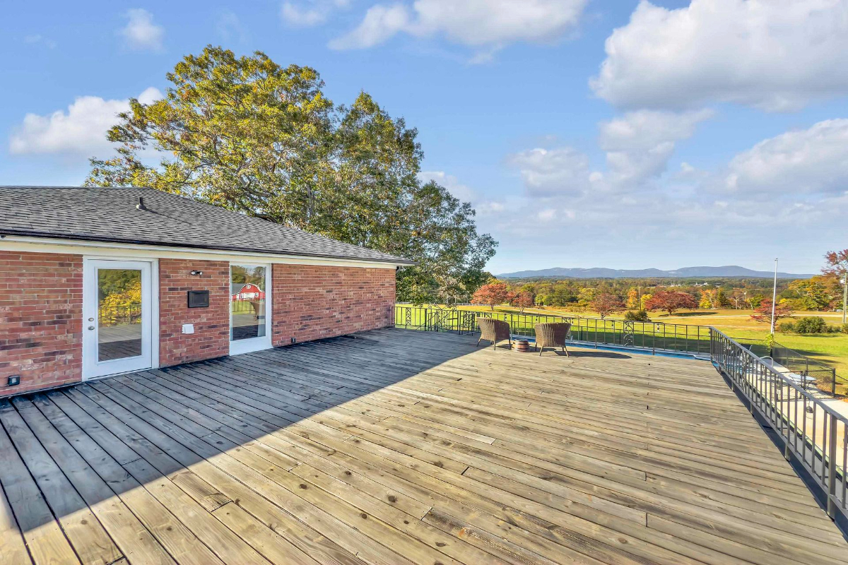 Rooftop deck provides breathtaking panoramic views of the surrounding countryside perfect for relaxing.