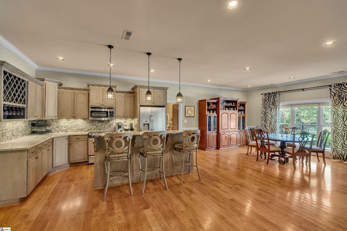 Secondary kitchen offers an open-concept design