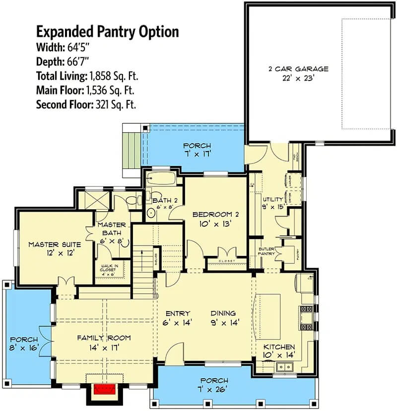 Alternate Main Level Floor Plan