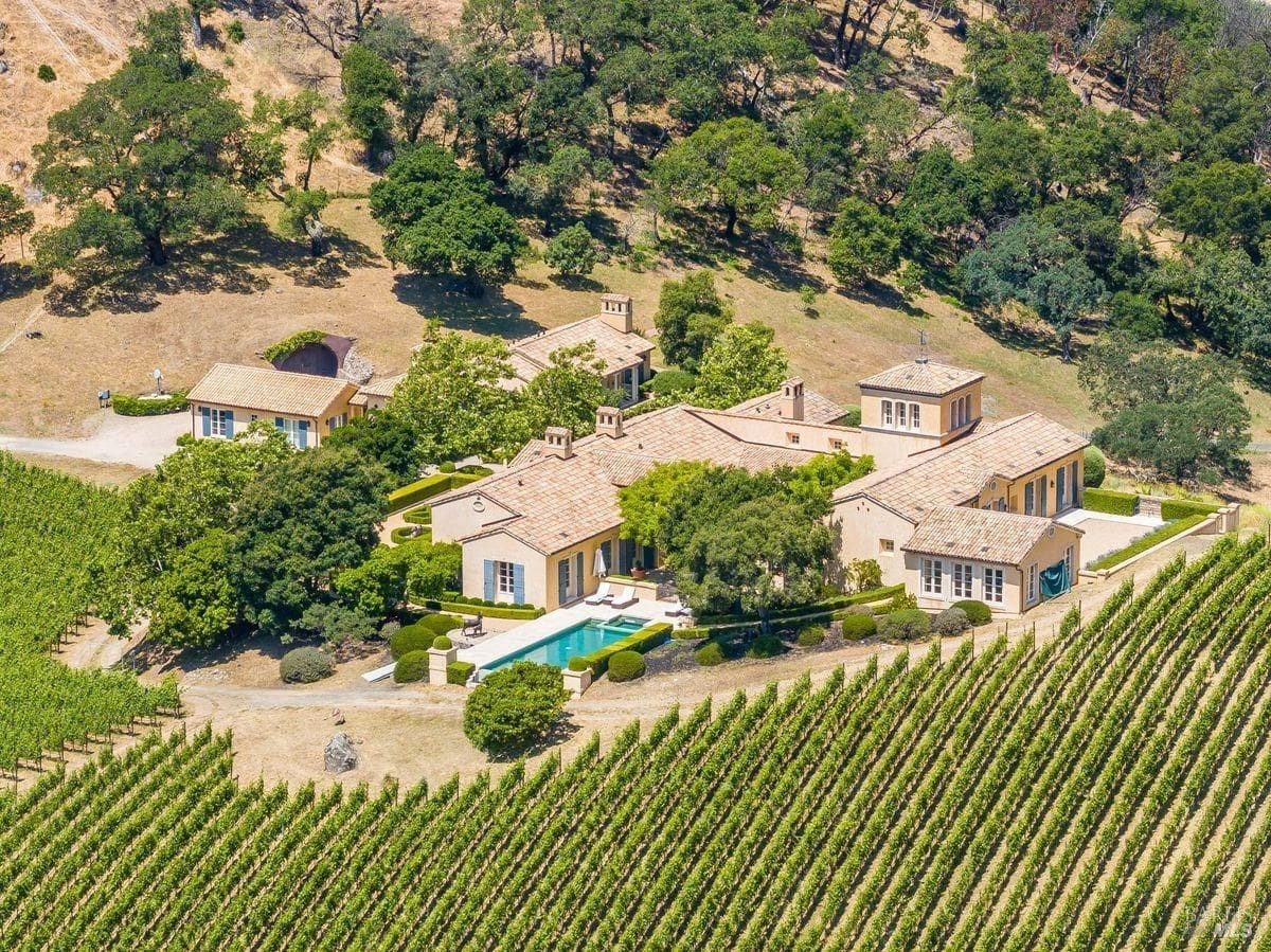 Aerial view of the large estate