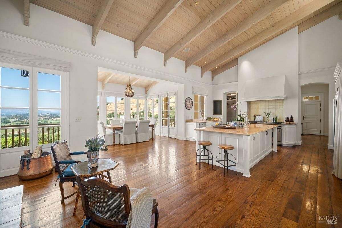 Open-plan kitchen and dining area