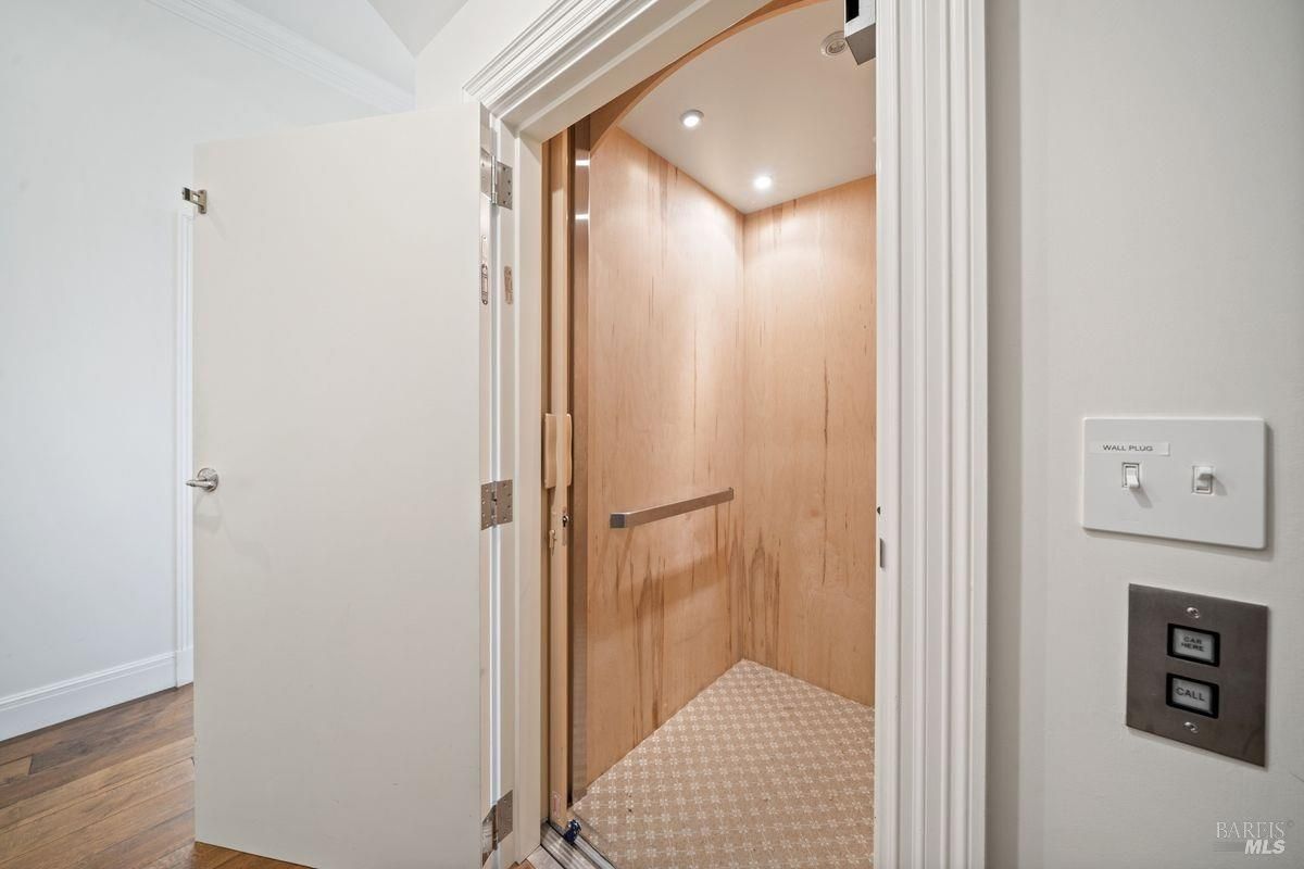 Interior of a residential elevator