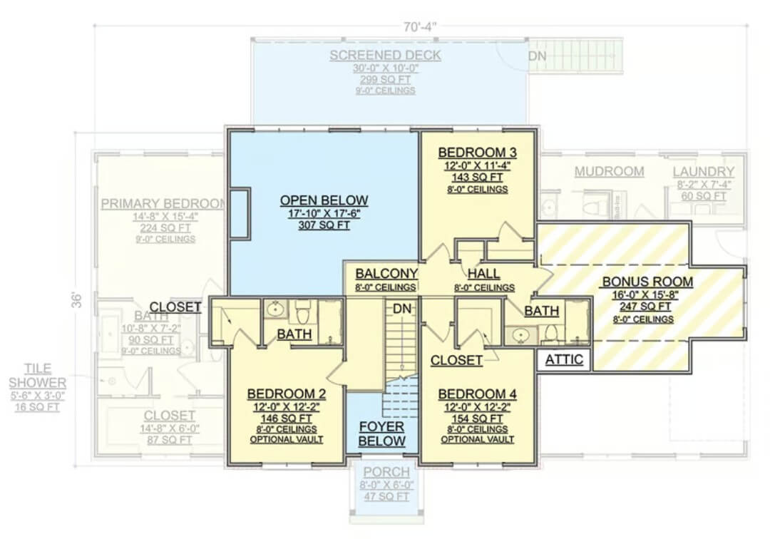 Second Level Floor Plan