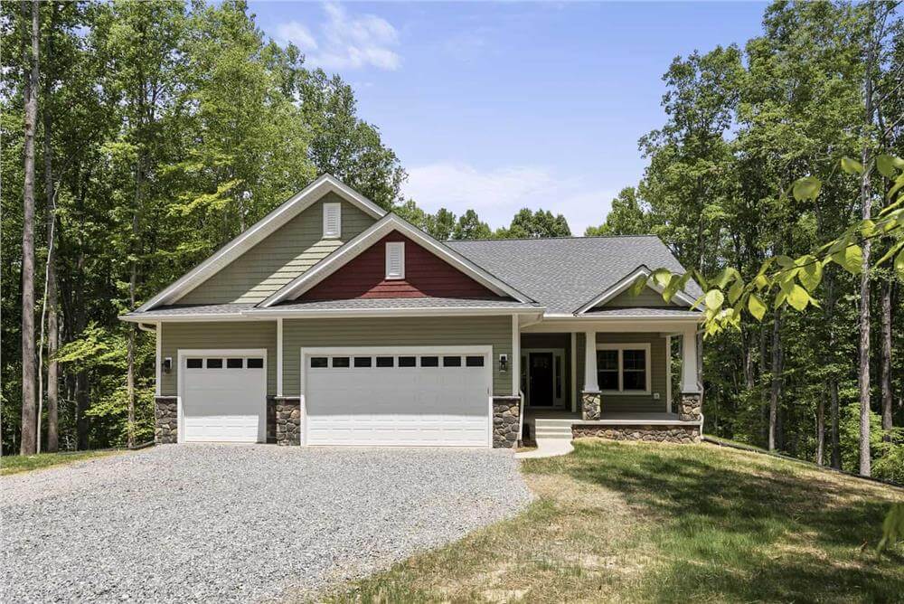 Cottage-Style 3-Bedroom Ranch with Front Porch and 3-Car Garage (Floor Plan)