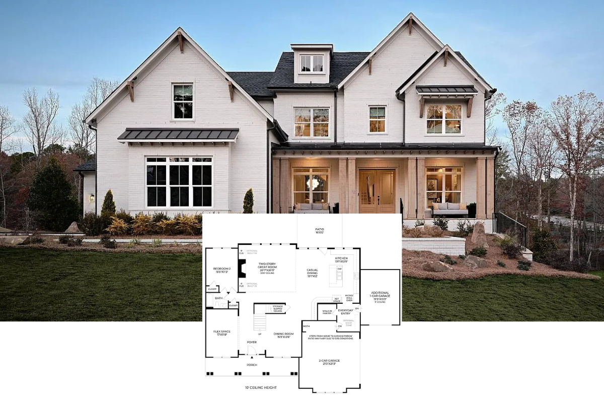 Modern Farmhouse 5-Bedroom Home with Flex Room and 3-Car Garage (3,812 Sq. Ft. Floor Plan)