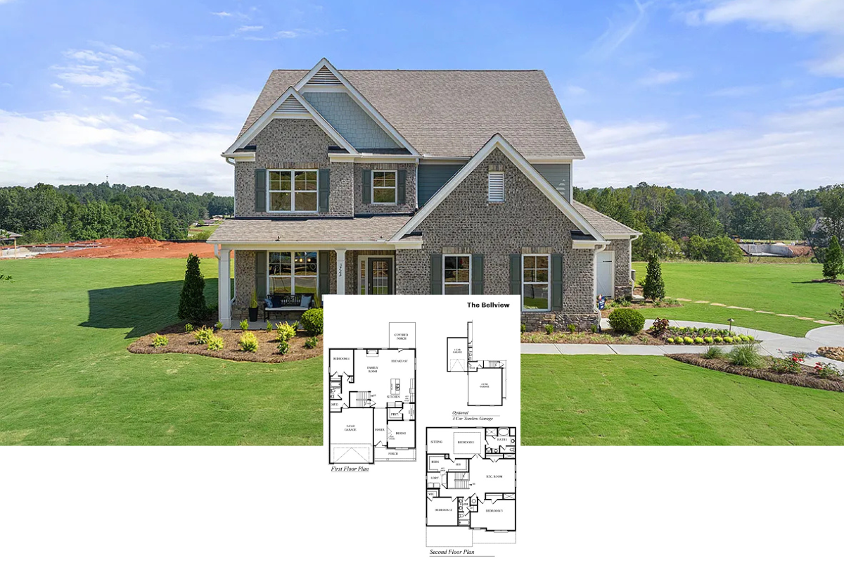 The Bellview 4-Bedroom Home with Covered Porch and 3-Car Garage (3,080 Sq. Ft. Floor Plan)