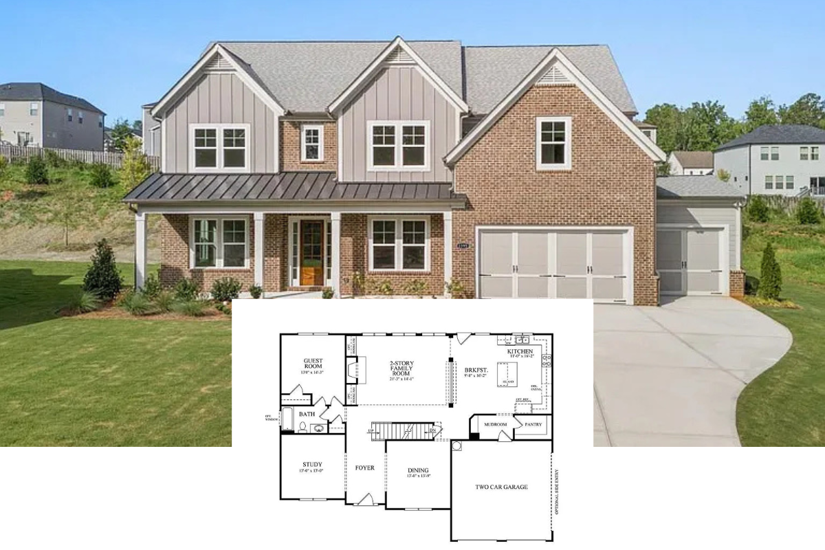 Farmhouse-Style 5-Bedroom Home with Covered Patio and 3-Car Garage (3,548 Sq. Ft. Floor Plan)