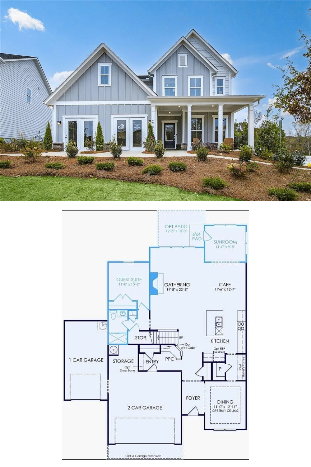 Craftsman-Style 5-Bedroom Home with Front Porch and 3-Car Garage