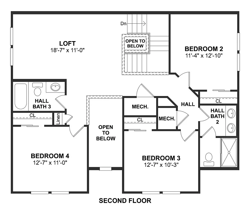 Second Level Floor Plan