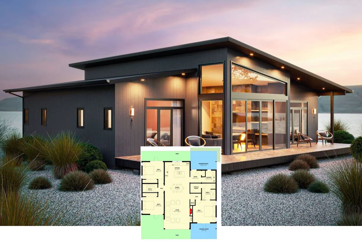 Contemporary-Style Home with 3 Bedrooms and Open-Concept Living (Floor Plan)