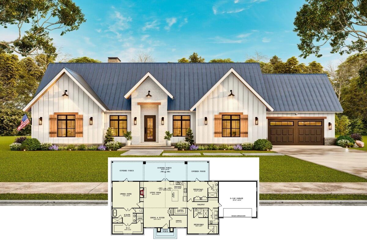 Lakewood 3-Bedroom Modern Farmhouse with Double Garage and Open-Concept Living (Floor Plan)