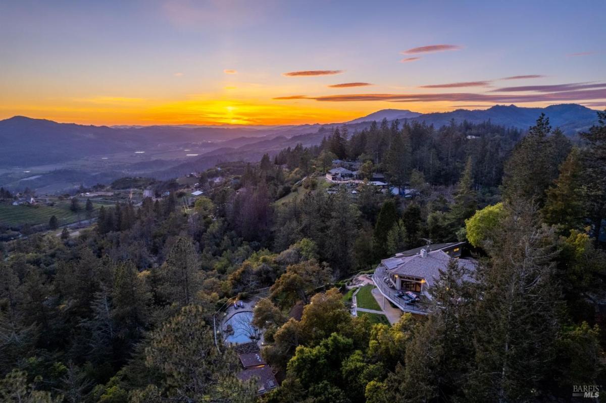 Panoramic view of the valley at sunset from the property.