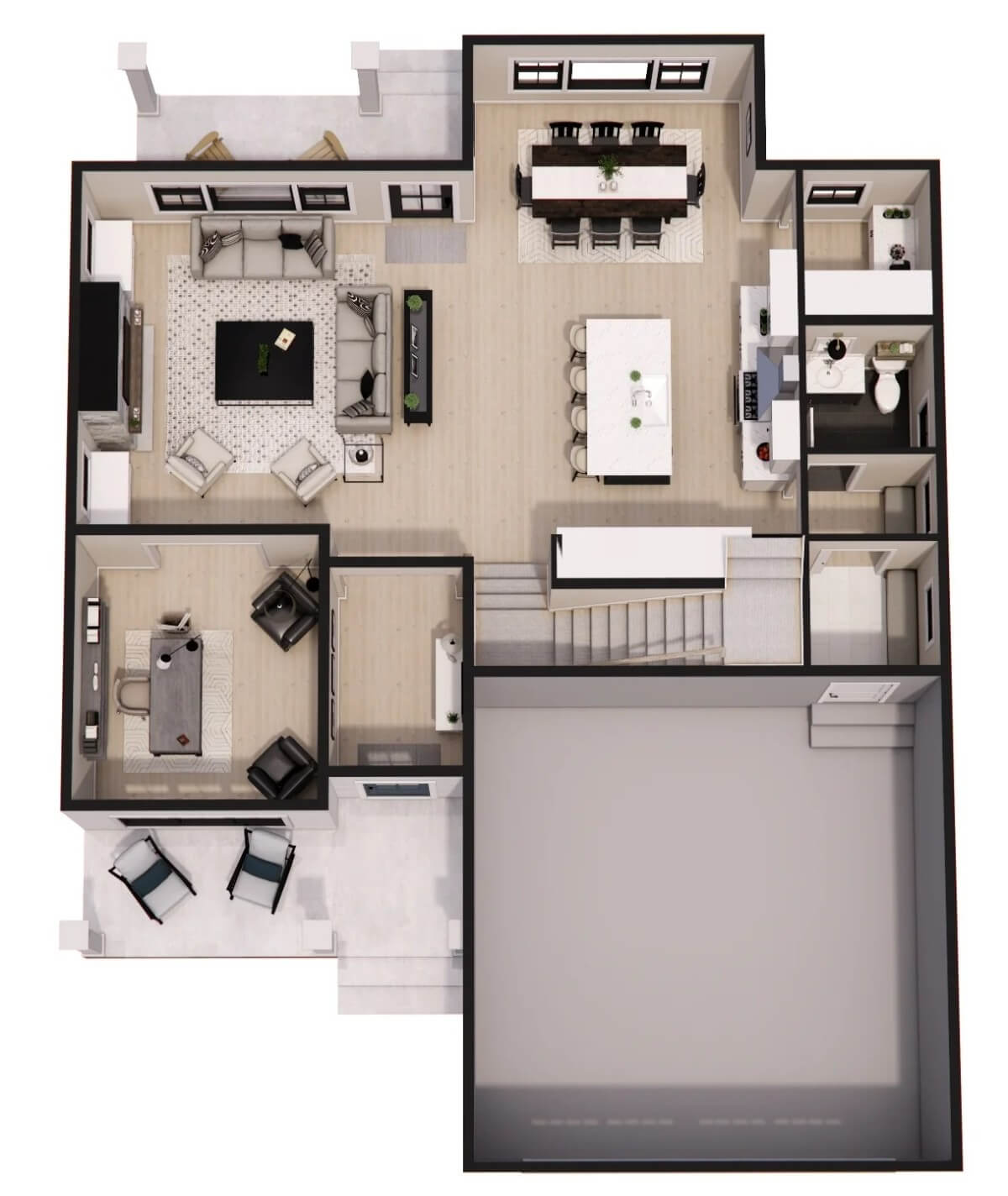 3D Main Level Floor Plan