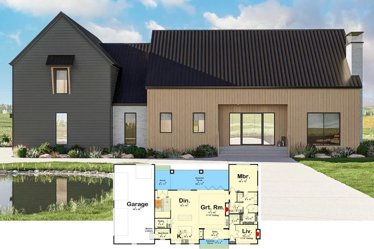 4-Bedroom Scandinavian Home with Loft and Basement Expansion (Floor Plan)