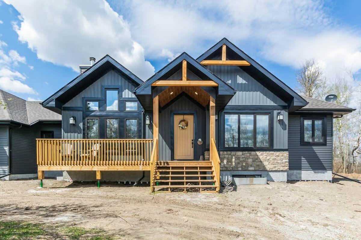 Rustic 3-Bedroom Mountain Cabin for a Corner Lot with 3-Car Garage (Floor Plan)