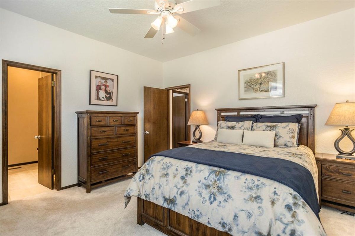 Charming bedroom with floral bedding