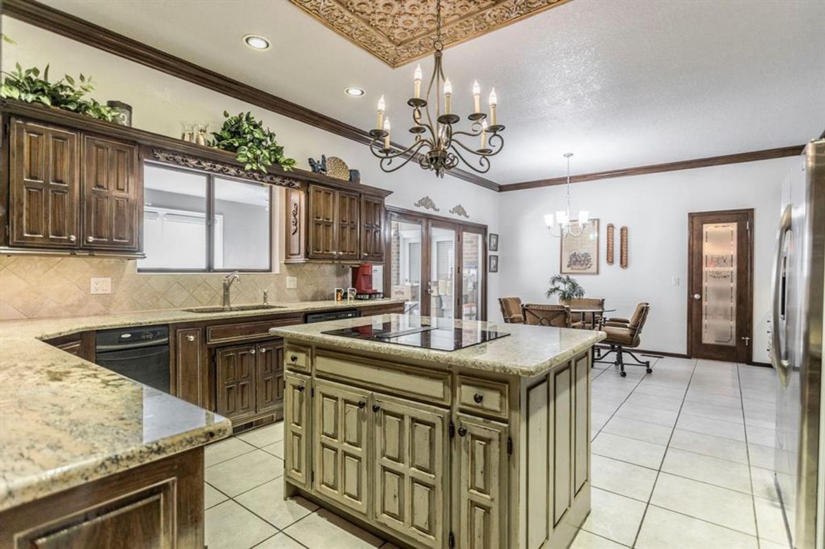 Kitchen with granite countertops