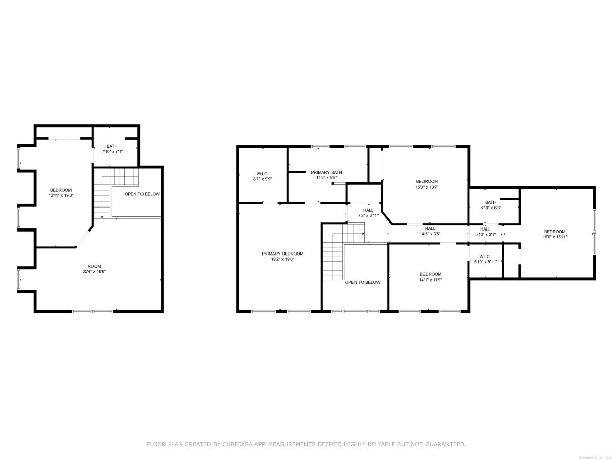 This image shows a two-story floor plan.