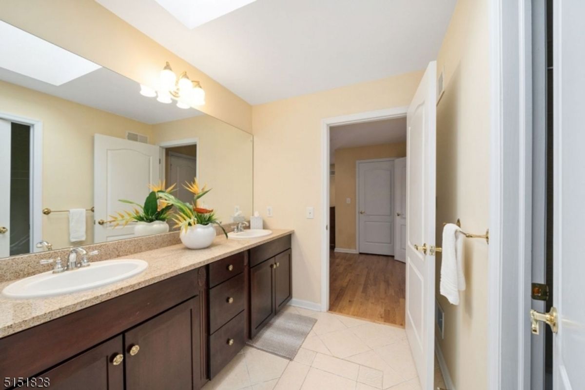 Bathroom with a granite countertop