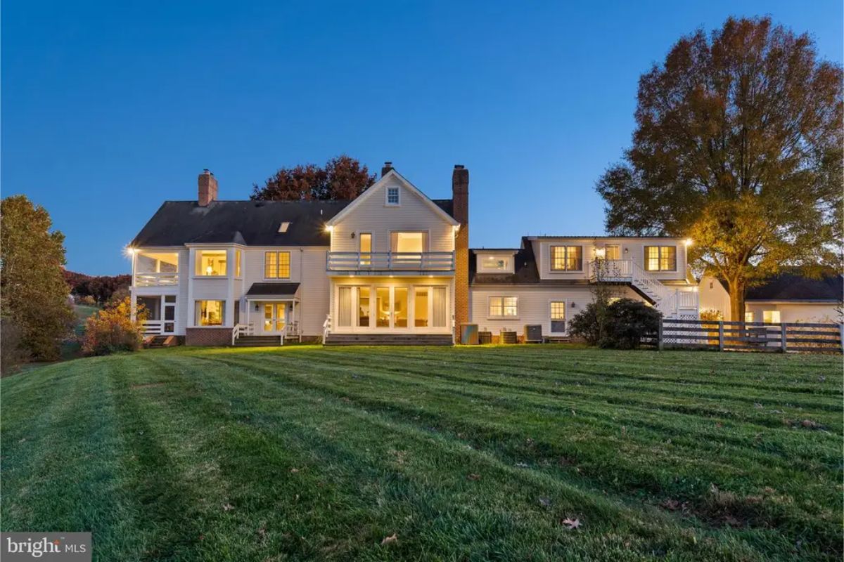 Denwood, an 1800s farmhouse in northern Baltimore County, spans 7,361 square feet and sits on over 18 acres of scenic land.