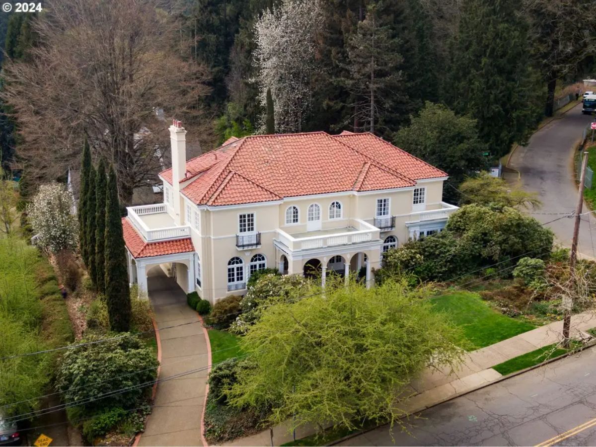 Located in Portland's Southwest Hills, this 1926 home designed by Carl Linde is on the Historic Registry and showcases Mediterranean Mission Spanish architecture.