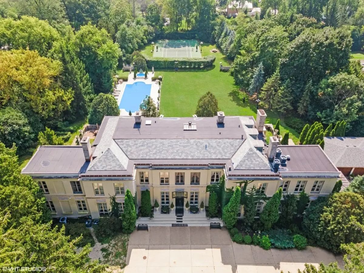 The Adler is a French country estate designed by architect David Adler in 1914, spanning over 11,000 square feet on two acres.