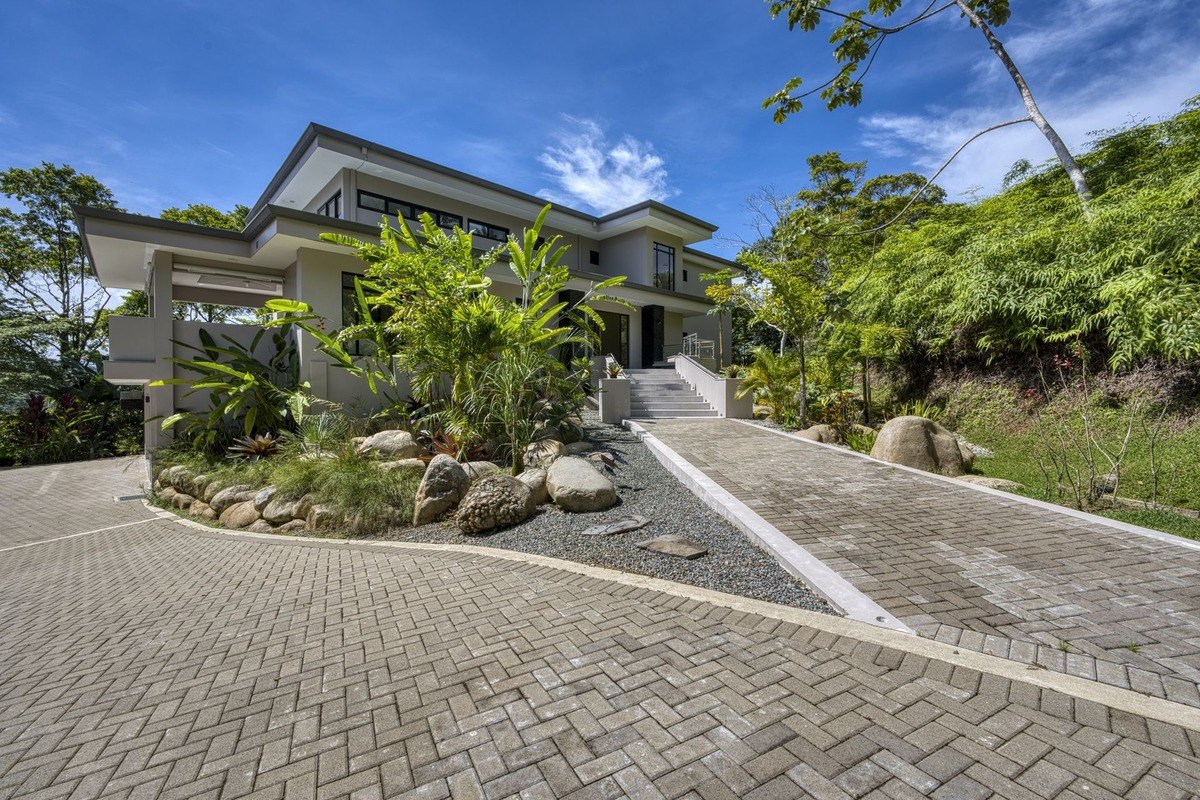 House driveway and landscaping.