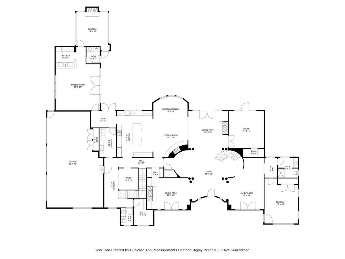 First floor plan floor plan layout showing the rooms and flow of the main level.