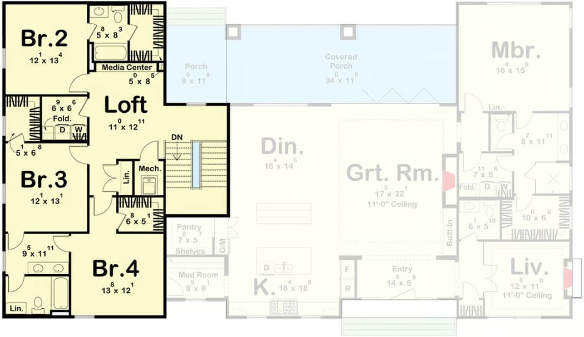 Second Level Floor Plan