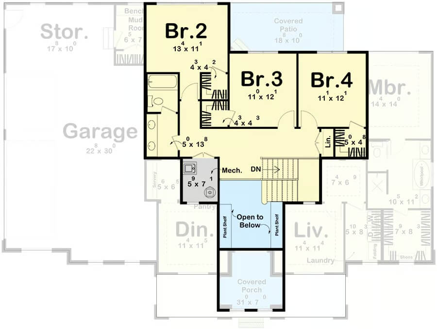 Second Level Floor Plan